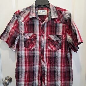 Urban Pipeline Red and Black Plaid Men's Shirt